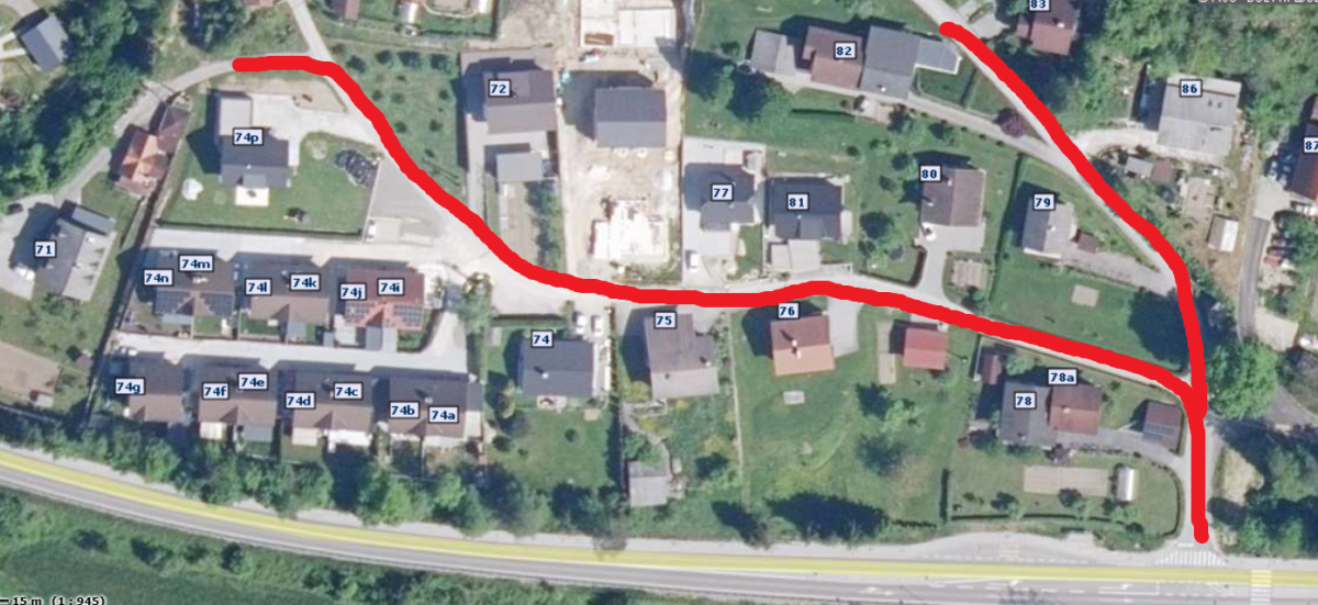 Obvestilo o popolni zapori ceste v naselju Senožeti