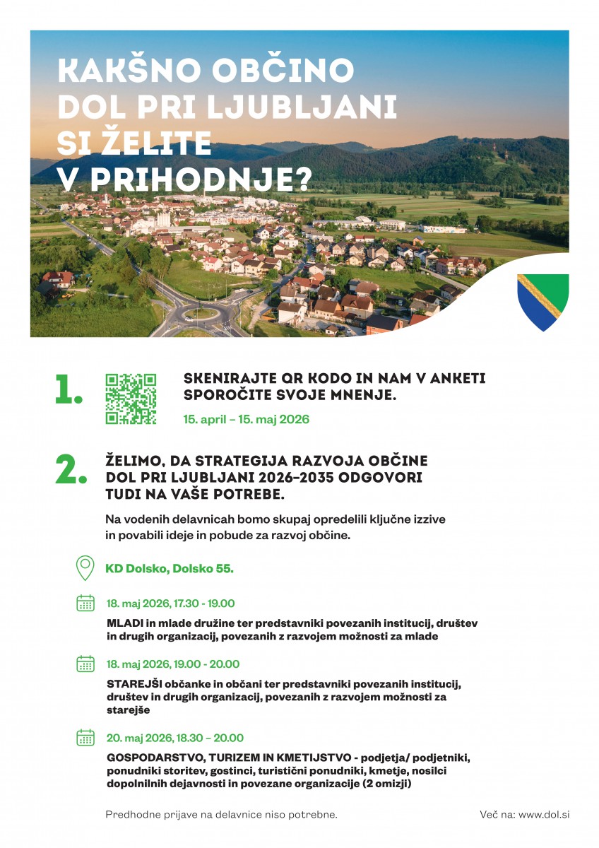 Sodelujte pri oblikovanju prihodnosti Občine Dol pri Ljubljani