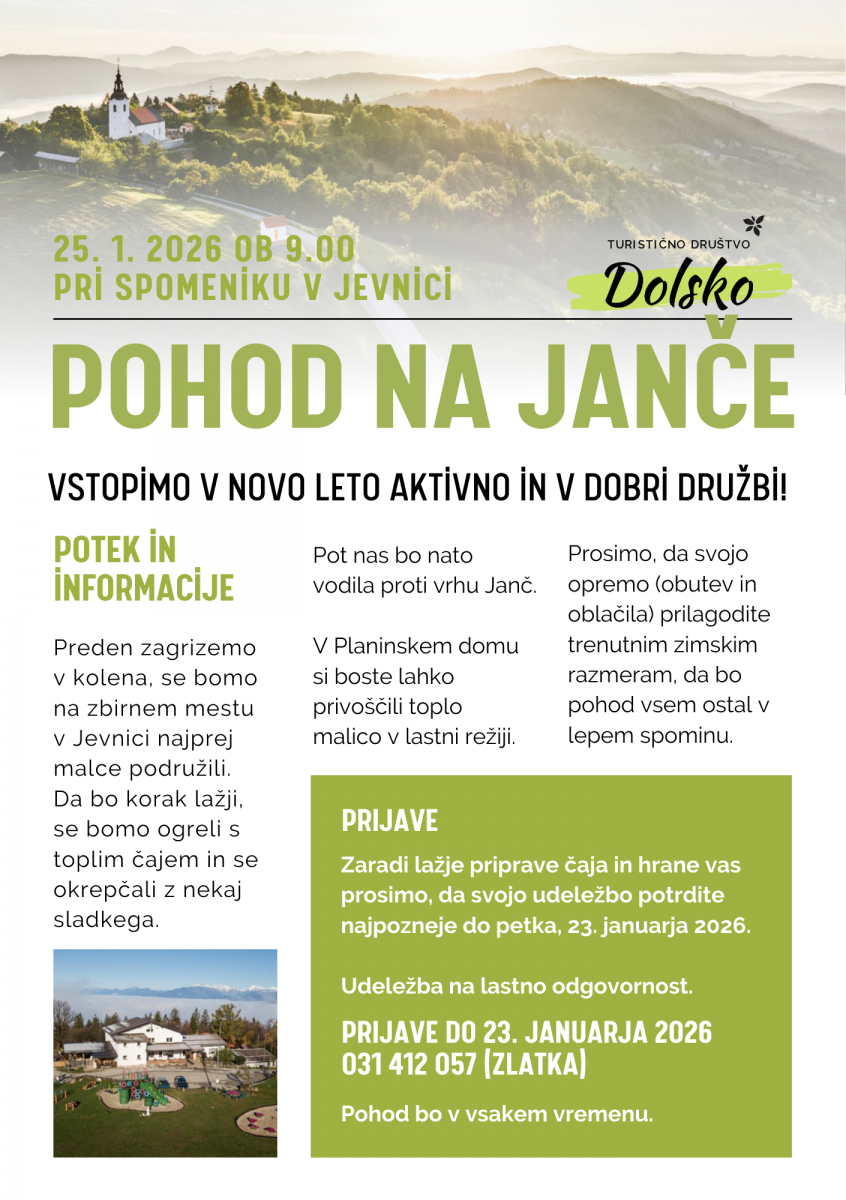 TD DOLSKO VABI NA POHOD NA JANČE