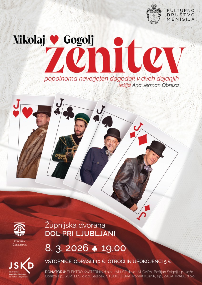 ŽENITEV, gledališka predstava KD Menišija