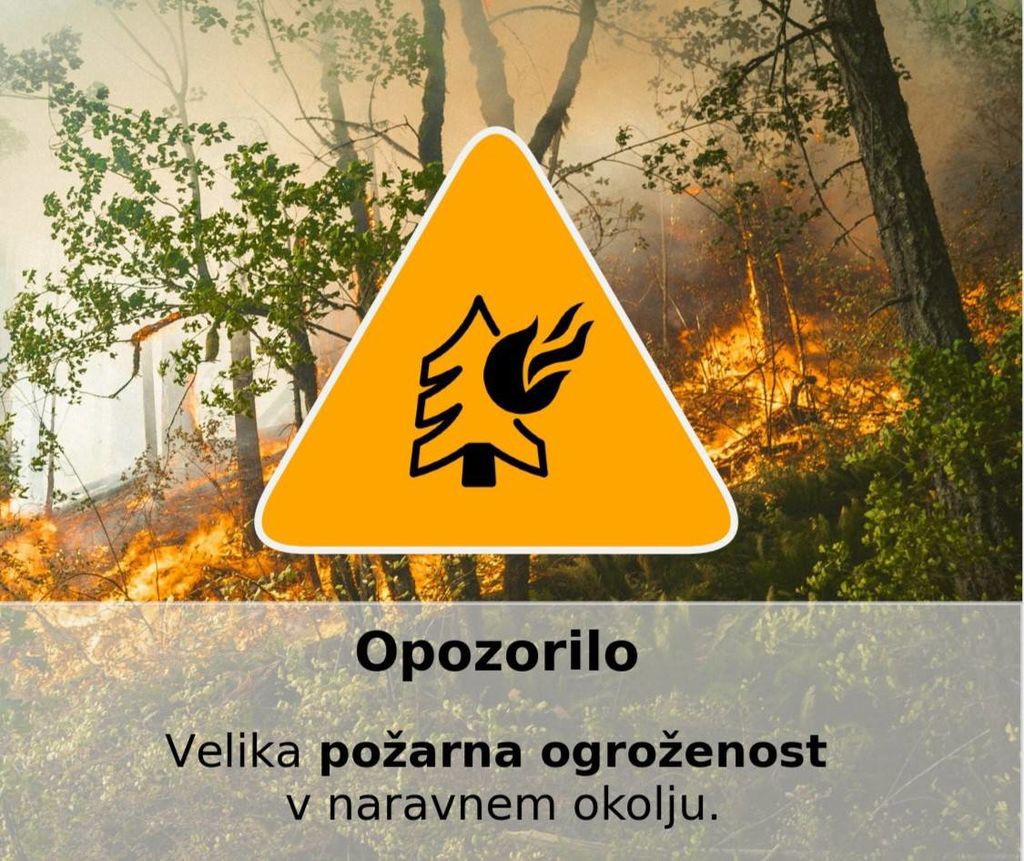 Velika požarna ogroženost okolja na območju celotne države