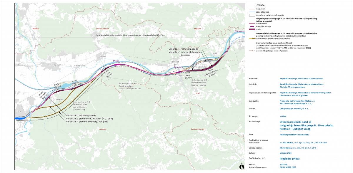 Obvestilo o pripravi Državnega prostorskega načrta za nadgradnjo železniške proge št. 10 (odsek Kresnice–Ljubljana Zalog)