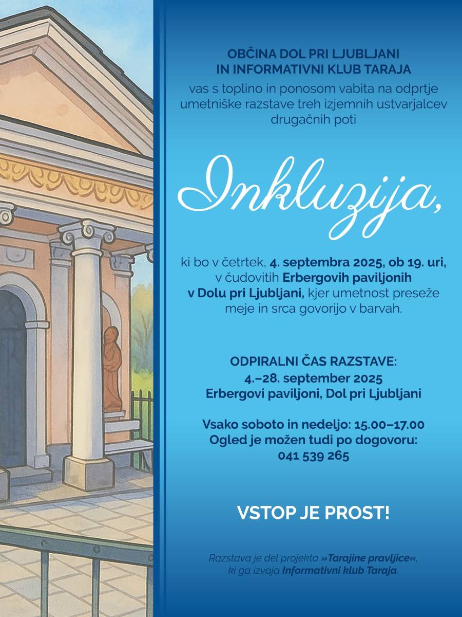 Vabilo na odprtje umetniške razstave INKLUZIJA