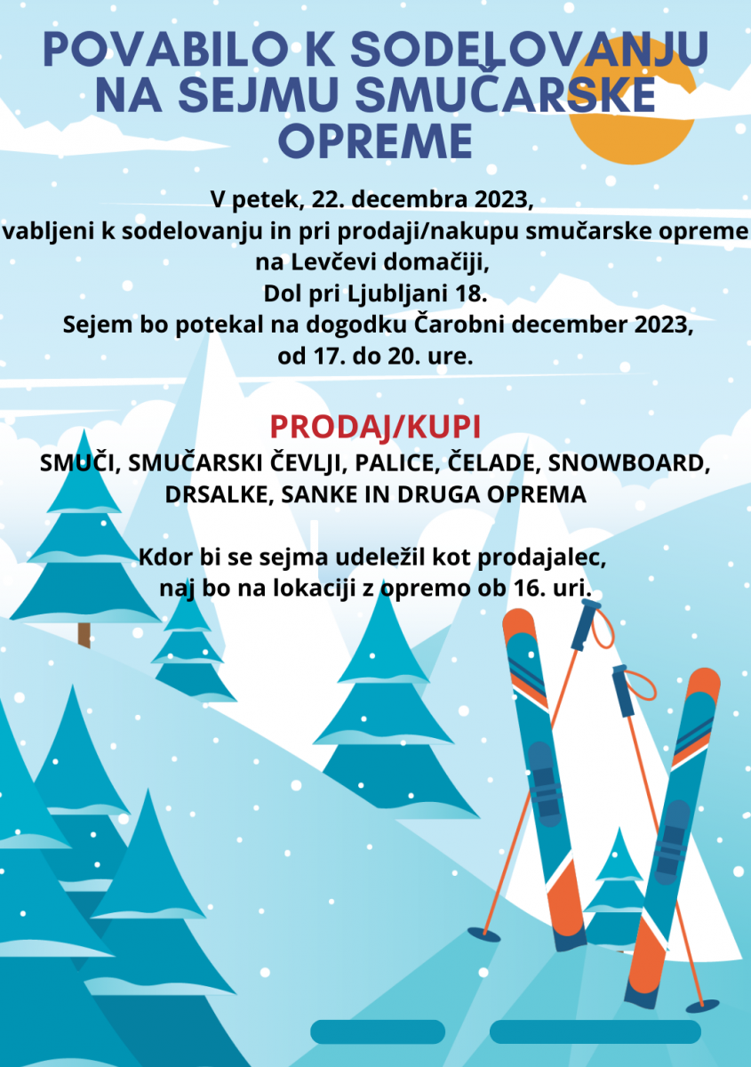Povabilo k sodelovanju na sejmu smučarske opreme