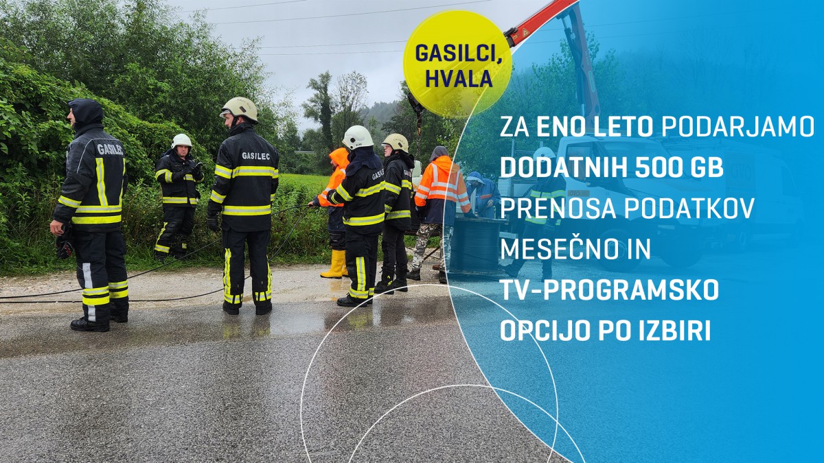 Telekom Slovenije vsem gasilkam in gasilcem za eno leto podarja dodatnih 500 GB prenosa podatkov mesečno in TV-programsko opcijo po izbiri