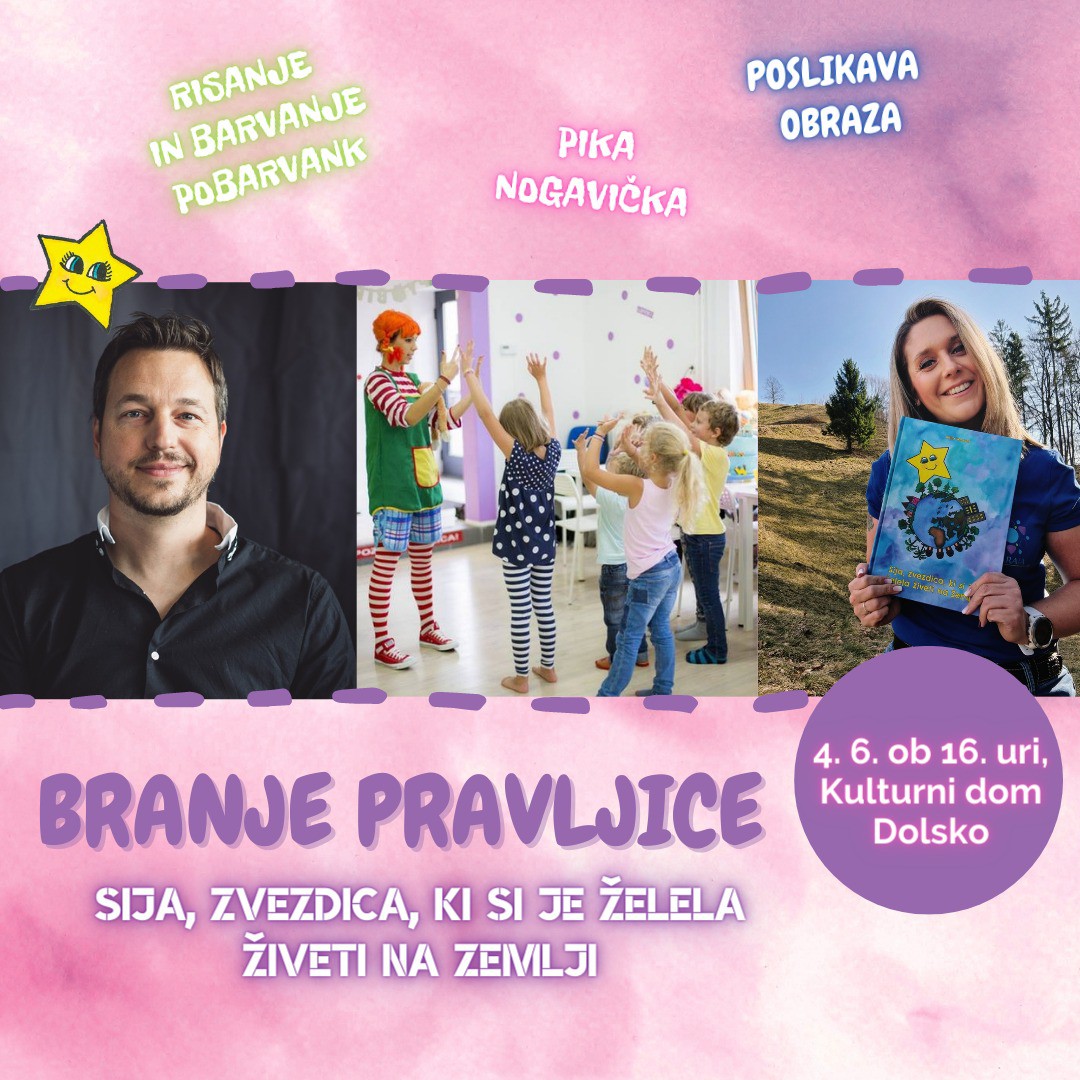 Delavnica z branjem pravljice Sija, zvezdica, ki si je želela živeti na Zemlji