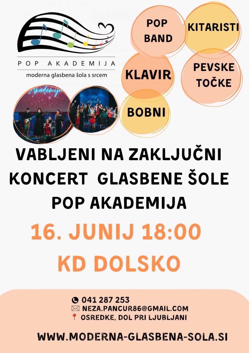 Zaključni koncert glasbene šole Pop Akademija