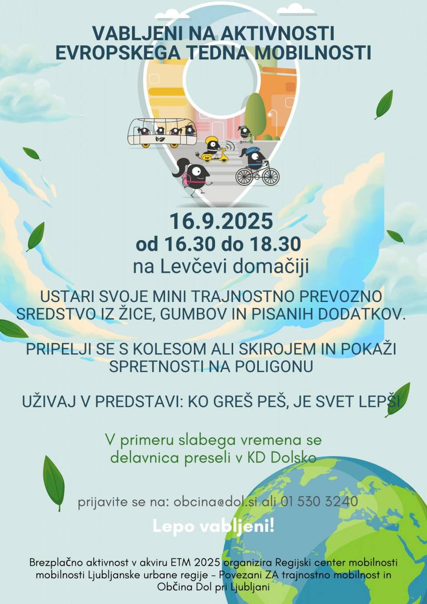 Vabljeni na aktivnosti Evropskega tedna mobilnosti 2025