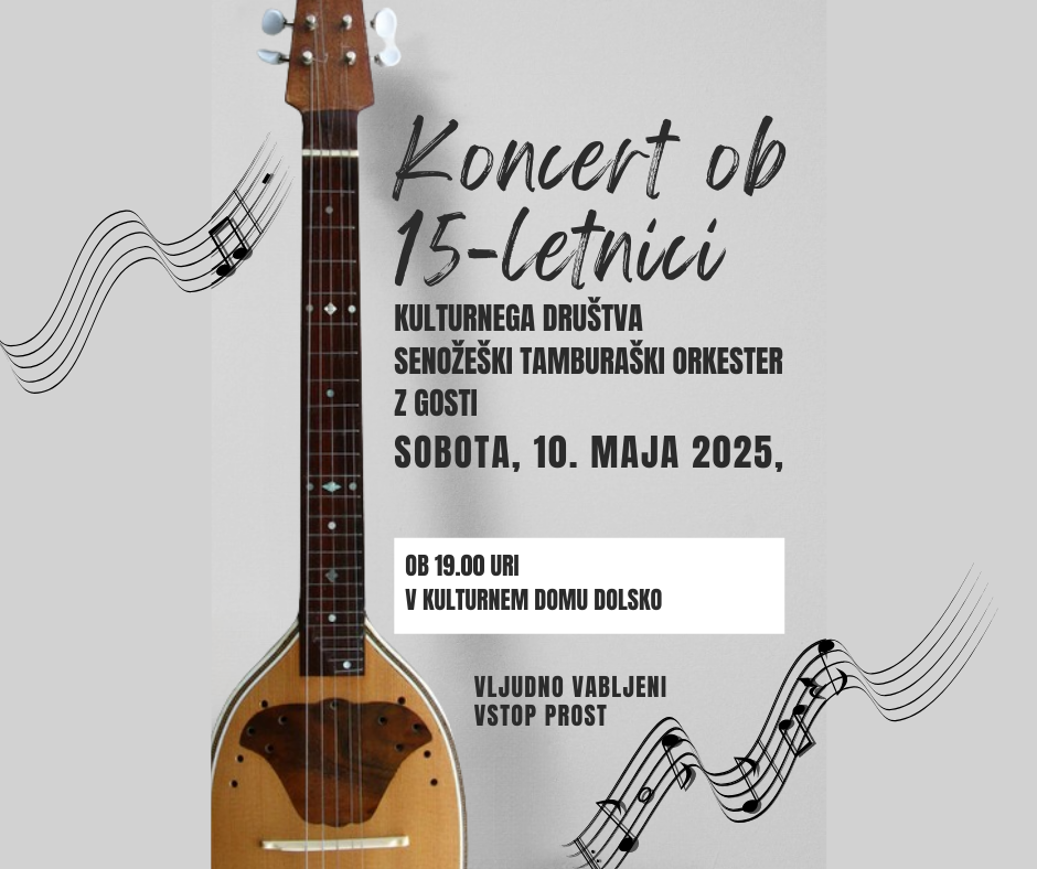 Koncert ob 15-letnici Kulturnega društva Senožeški tamburaški orkester