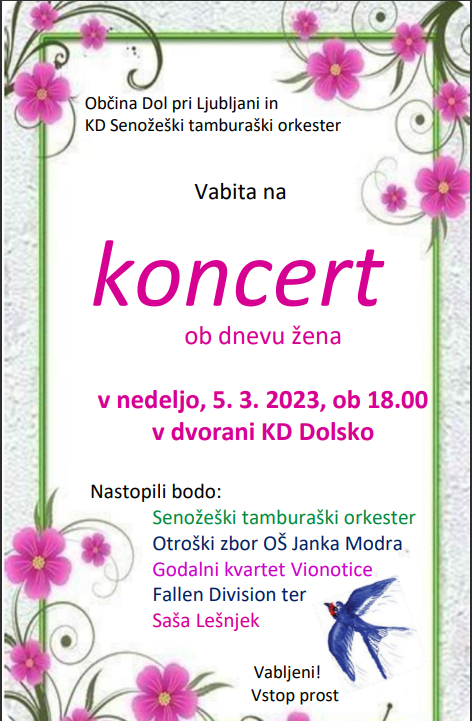 Vabljeni na koncert ob dnevu žena