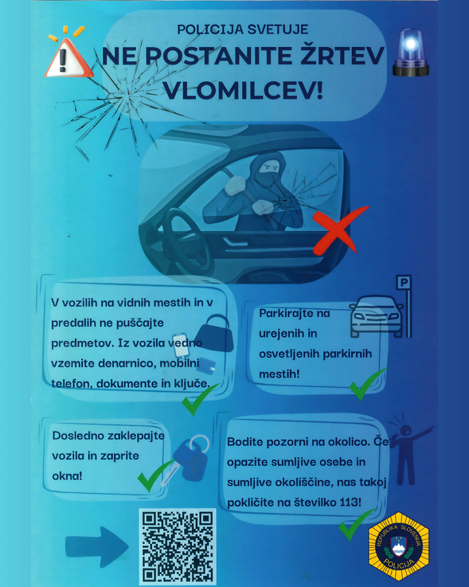 Policija svetuje: ne postanite žrtev vlomilcev